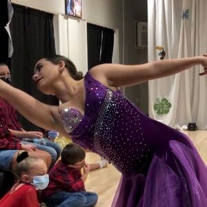 Elegant Purple Ballroom Dance Dress